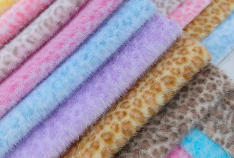 Kain bulu imitasi motif macan tutul cetak cerpelai Eropa lebar 160mm