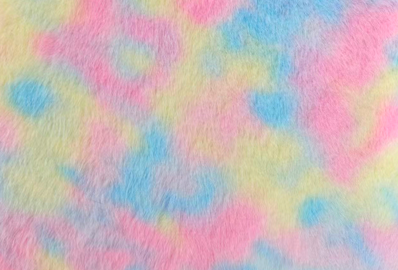 Kain bulu imitasi berwarna pelangi motif cerpelai Eropa 500GSM Kain bulu imitasi berwarna pelangi motif cerpelai Eropa 500GSM
