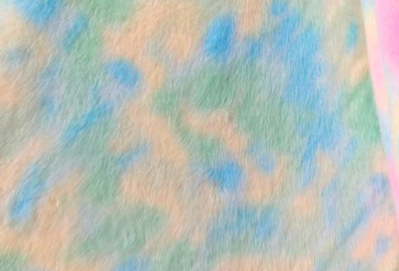 Kain bulu imitasi berwarna pelangi motif cerpelai Eropa 500GSM Kain bulu imitasi berwarna pelangi motif cerpelai Eropa 500GSM