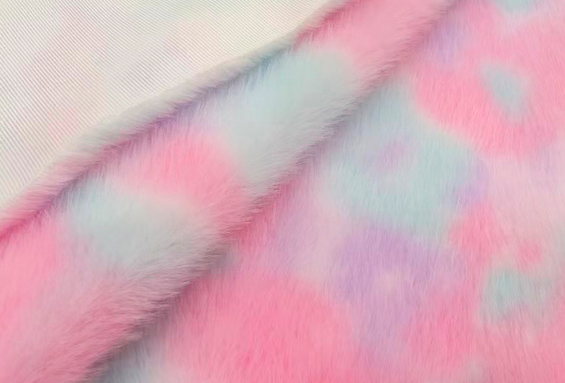 Kain bulu imitasi berwarna pelangi motif cerpelai Eropa 500GSM Kain bulu imitasi berwarna pelangi motif cerpelai Eropa 500GSM