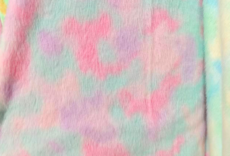 Kain bulu imitasi berwarna pelangi motif cerpelai Eropa 500GSM Kain bulu imitasi berwarna pelangi motif cerpelai Eropa 500GSM