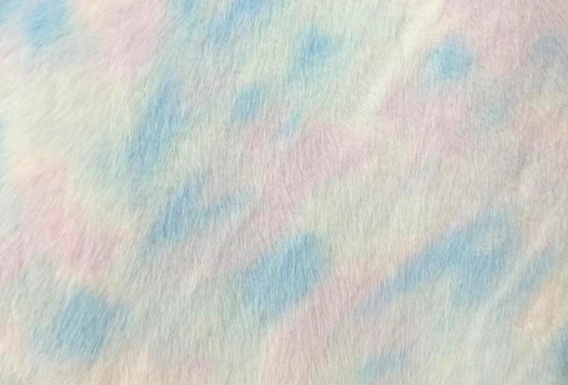 Kain bulu imitasi berwarna pelangi motif cerpelai Eropa 500GSM Kain bulu imitasi berwarna pelangi motif cerpelai Eropa 500GSM